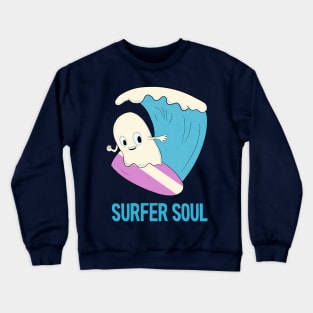 Surfer Soul - Cute ghost surfer Crewneck Sweatshirt